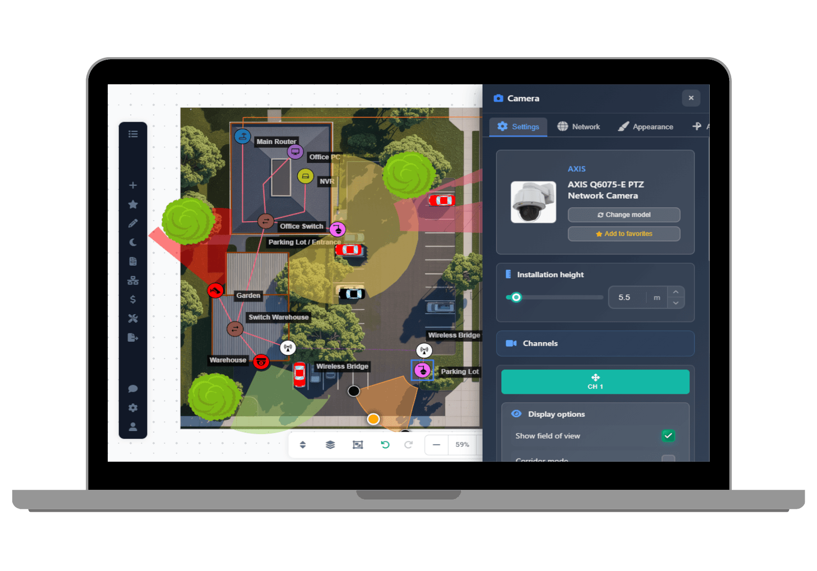 CCTV Design Tool Interface