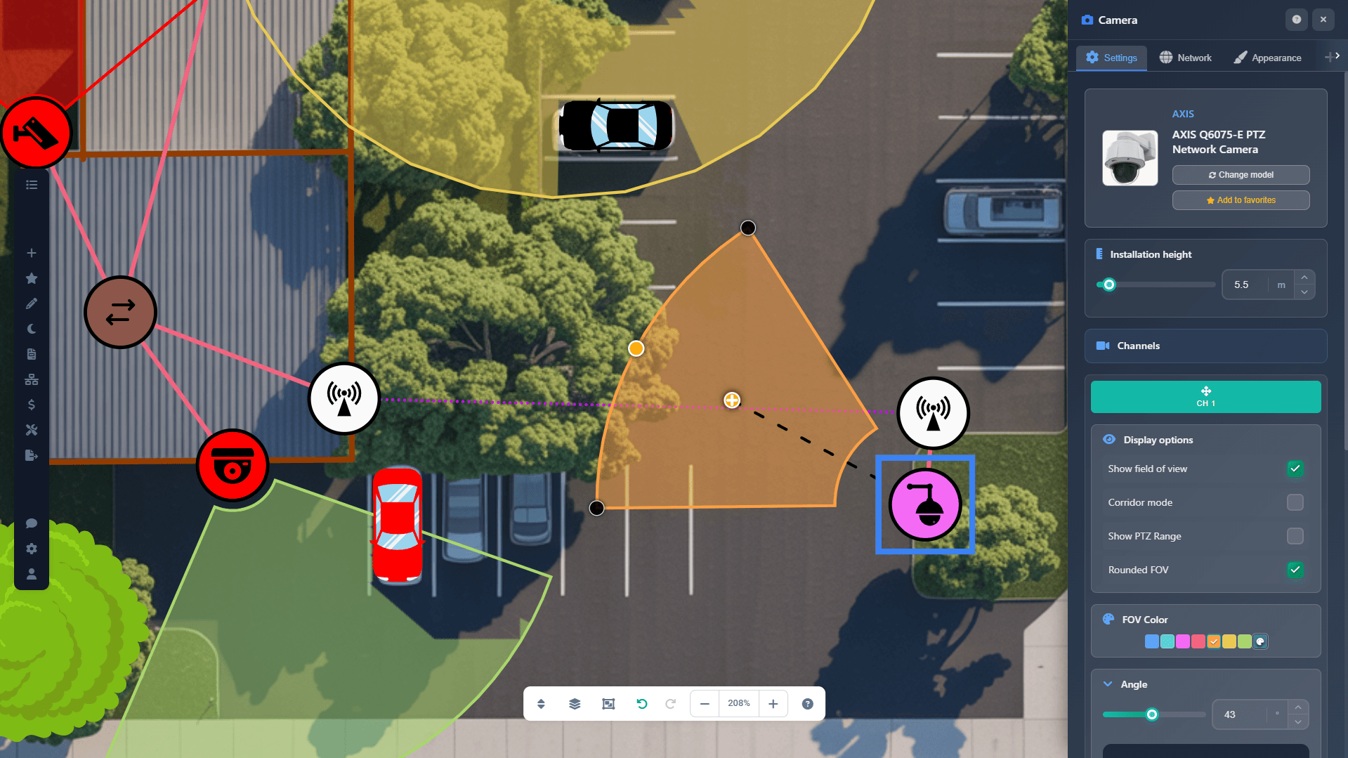 Wielobranżowy Edytor Planów Pięter: CCTV, Alarmy, Kontrola Dostępu, Sieci
